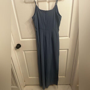 She and Sky dusty blue jumpsuit size small 100% polyester